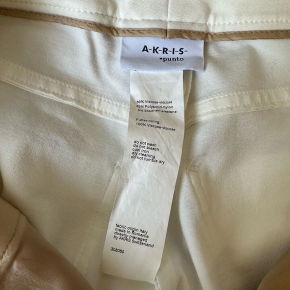 AKRIS PUNTO Ankle-Crop Trousers Pants in White Italian Fabric US 8 W6968 - Picture 6 of 10